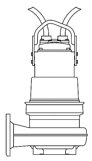 Pompe de relevage eaux chargées en fonte FLYGT (XYLEM) - H 3152 - 26 m - 335 m³/h - 150 mm